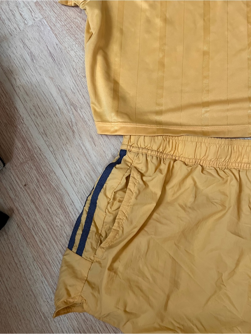 adidas Yellow and grey Cropped Sports Tee & Shorts Set - Picture 4 of 4